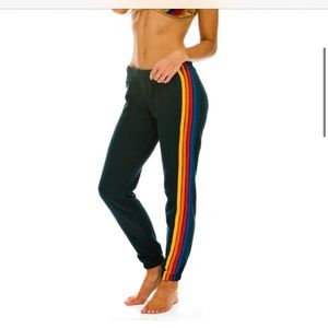 Aviator Nation classic 5 stripe pants- charcoal L